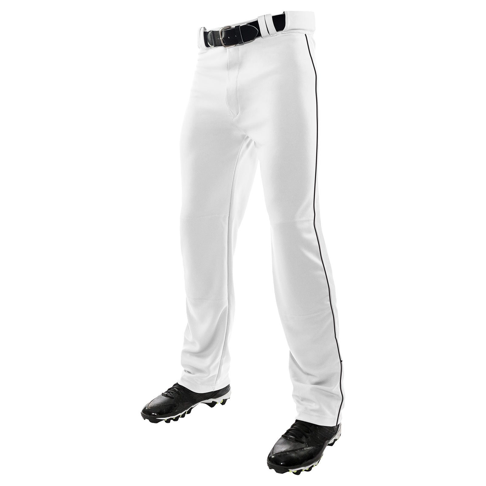 Alleson Youth Pinstripe Baseball Pants, Grey/ Red / L