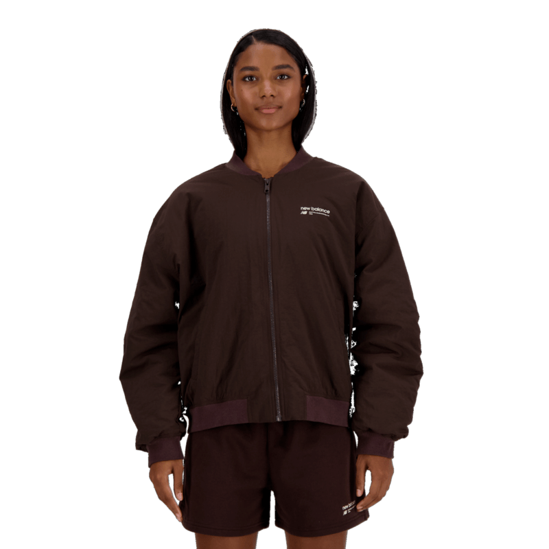 New Balance Women s Linear Heritage Woven Bomber Jacket League Outfitters