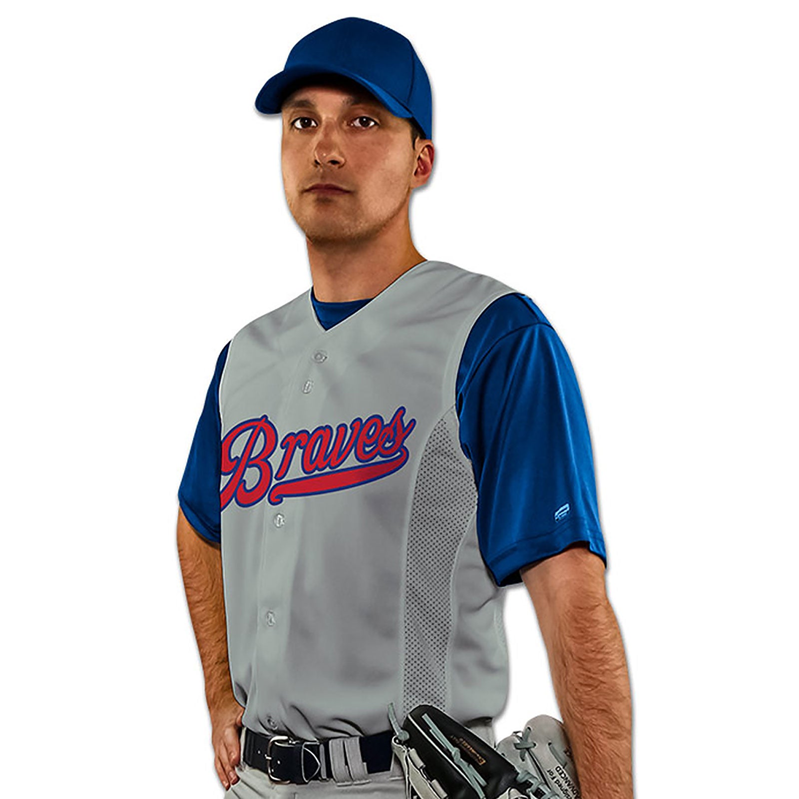 Champro Reliever Youth Full Button Baseball Jersey, S / Natural