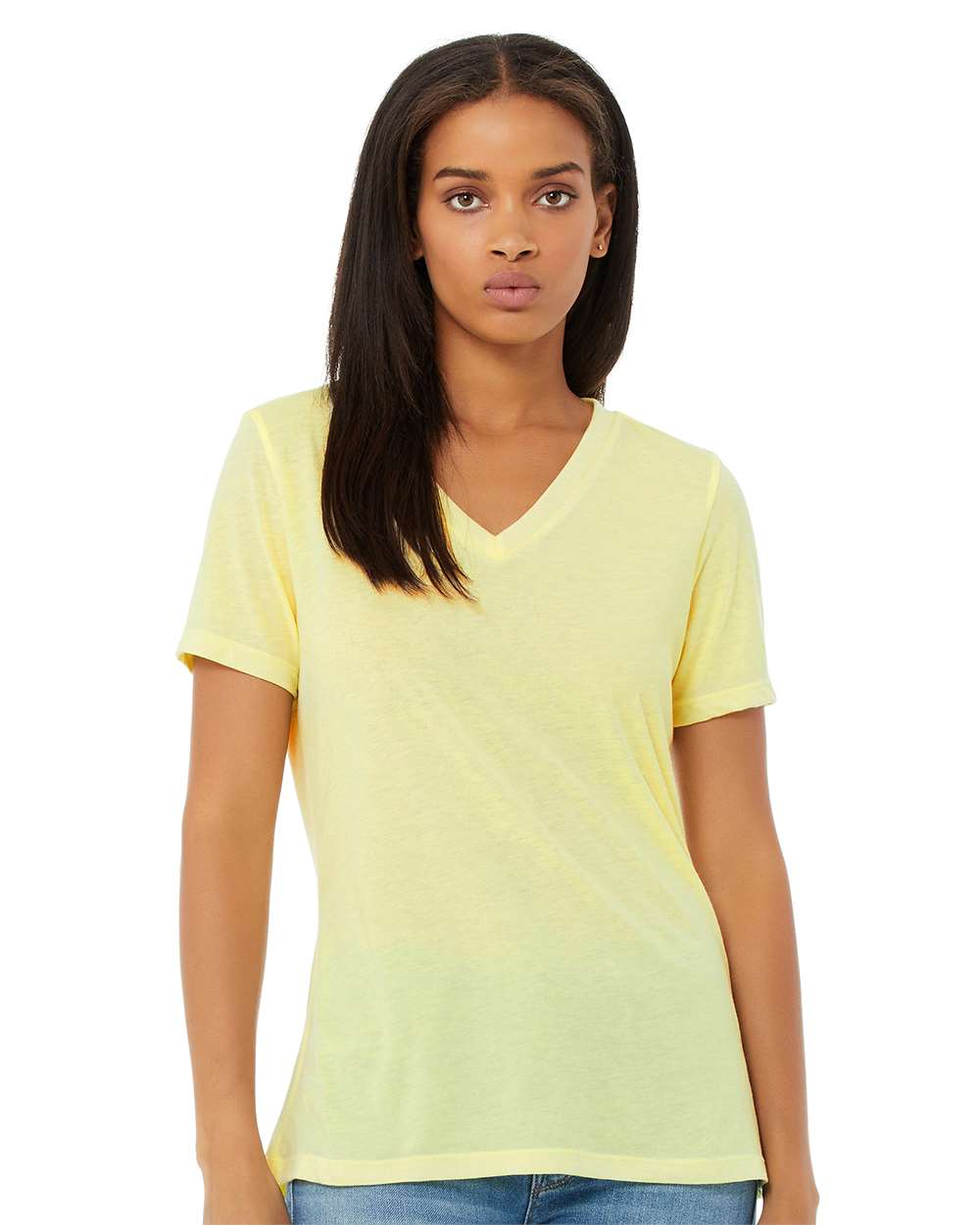 BELLA + CANVAS Women's Relaxed Triblend Short Sleeve V-Neck Tee