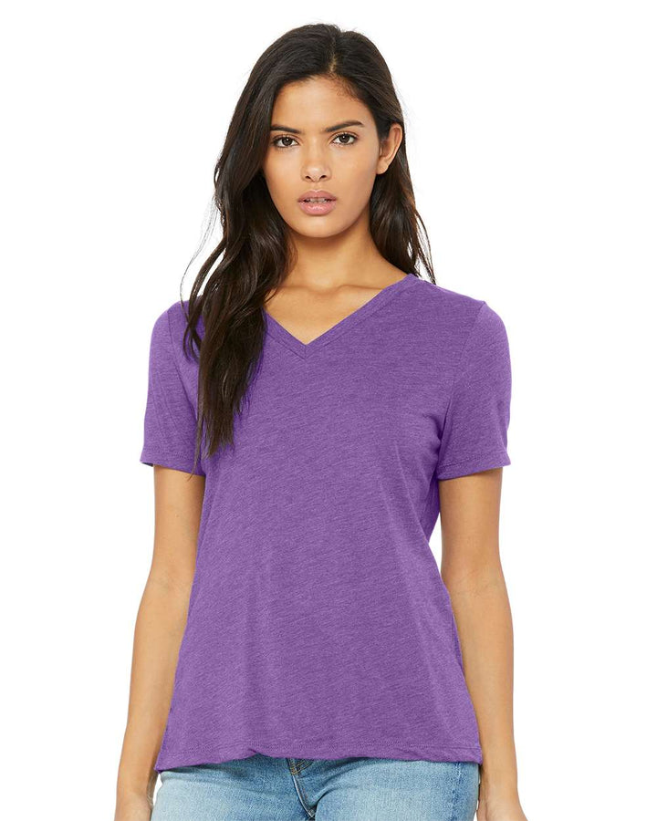 BELLA + CANVAS Women's Relaxed Triblend Short Sleeve V-Neck Tee