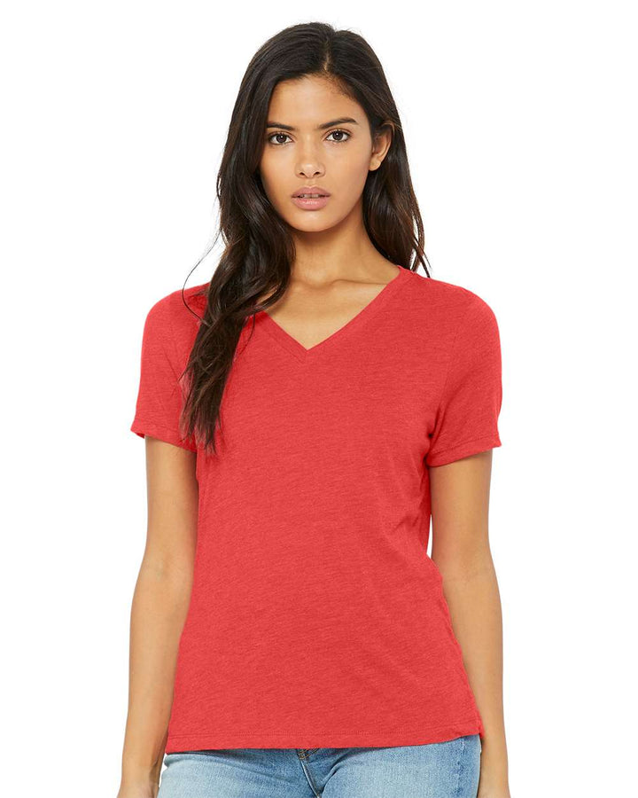 BELLA + CANVAS Women's Relaxed Triblend Short Sleeve V-Neck Tee