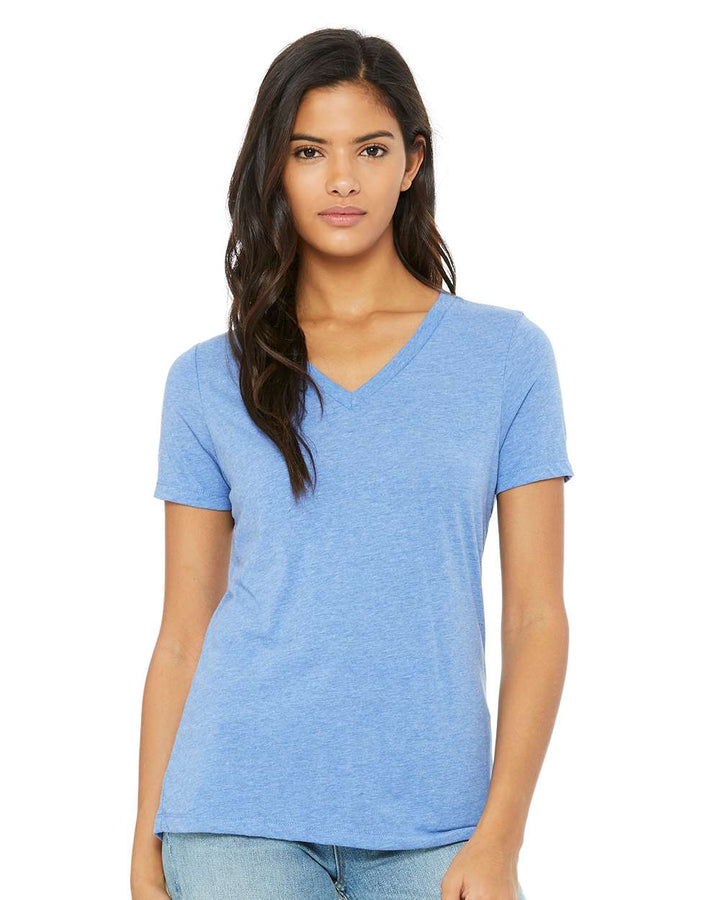 BELLA + CANVAS Women's Relaxed Triblend Short Sleeve V-Neck Tee