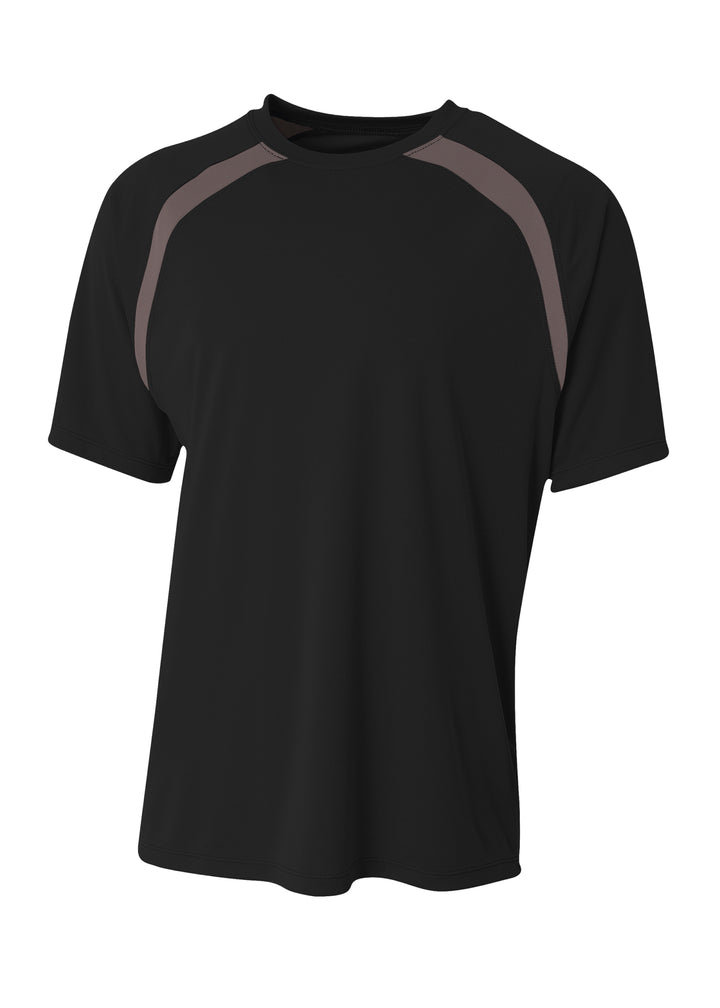 A4 Mens Spartan Short Sleeve Color Block Crew A4