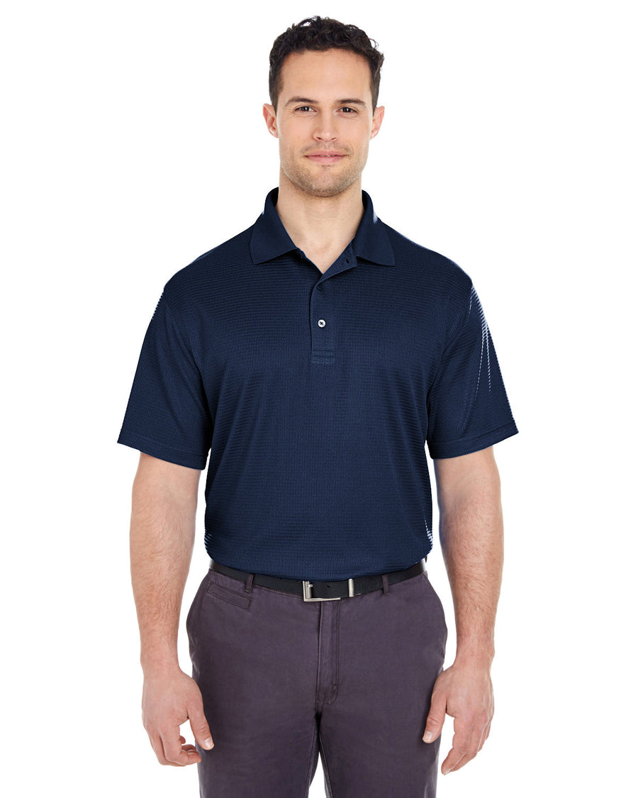 UltraClub Men's Cool & Dry Elite Mini-Check Jacquard Polo UltraClub