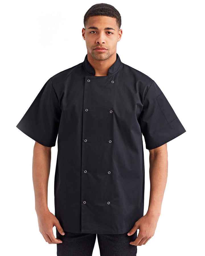 Artisan Collection by Reprime Unisex Studded Front Short-Sleeve Chef's Jacket Reprime