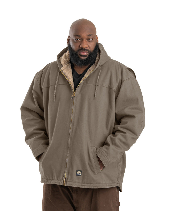 Berne Men's Heartland Washed Duck Hooded Work Coat Berne