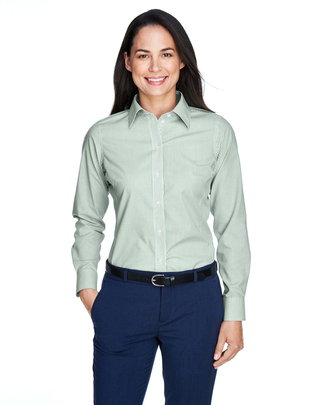 Devon & Jones Ladies' Crown Woven Collection™ Banker Stripe Devon & Jones