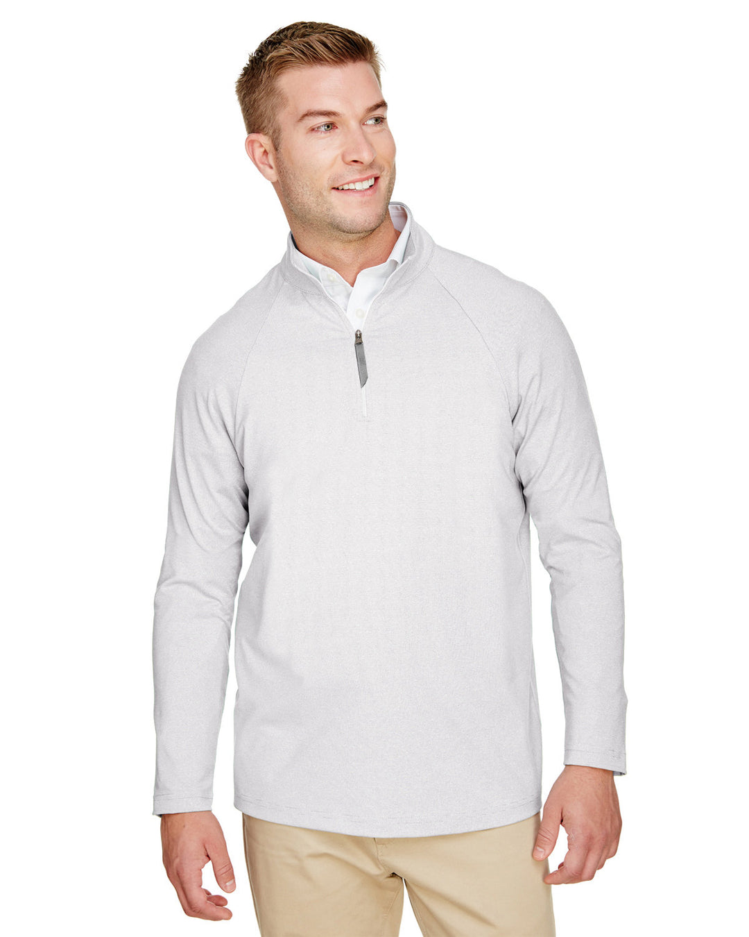 Devon & Jones CrownLux Performance™ Men's Clubhouse Micro-Stripe Quarter-Zip Devon & Jones