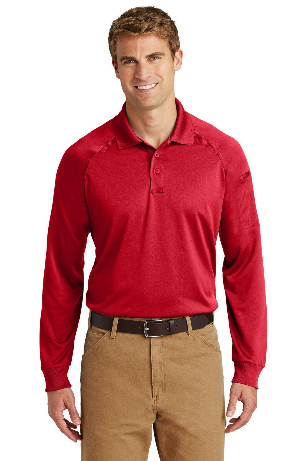 CornerStone Men's Select Long Sleeve Snag-Proof Tactical Polo. CS410LS CornerStone