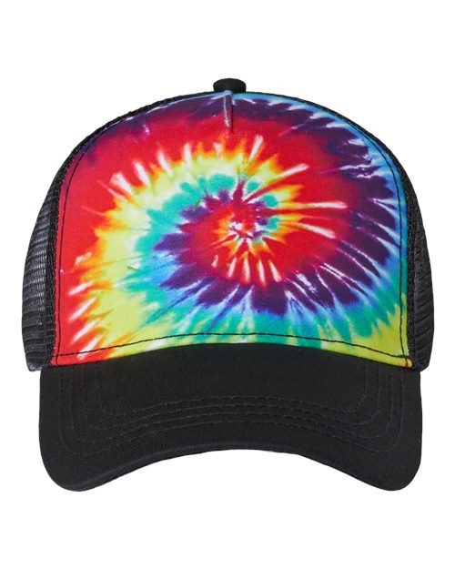 Colortone Tie-Dyed 5-Panel Trucker Cap Colortone