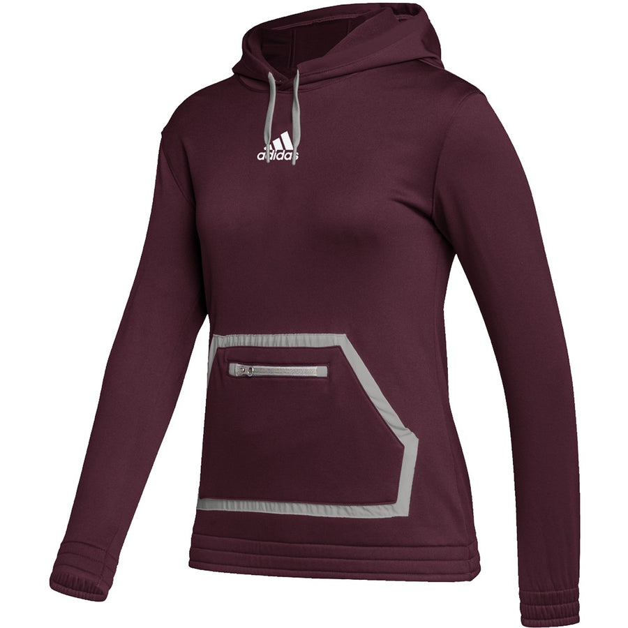 Adidas Women Team Issue Pullover Hoodie Team Maroon Solid Grey XL