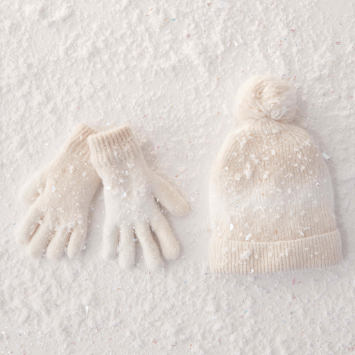 Lemon Girl's 2 Piece Atmosphere Beanie + Gloves Set Lemon