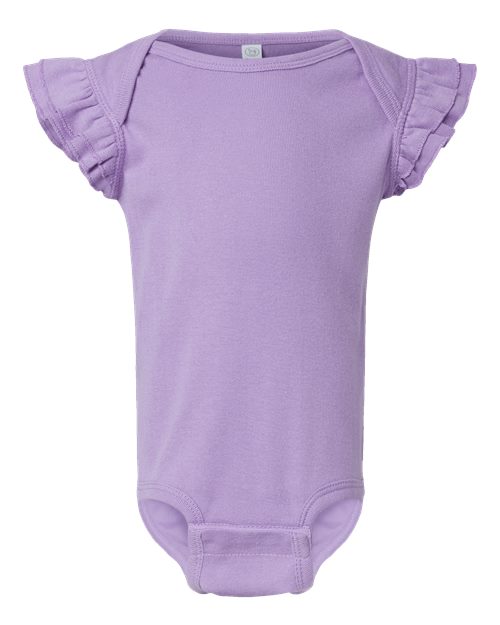 Rabbit Skins Infant Flutter Sleeve Baby Rib Bodysuit