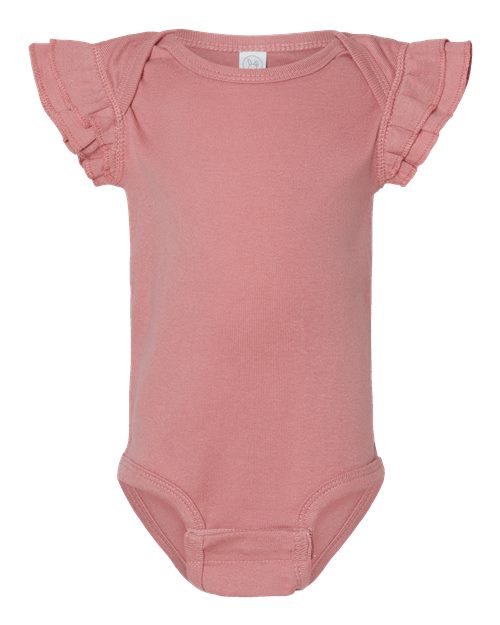 Rabbit Skins Infant Flutter Sleeve Baby Rib Bodysuit