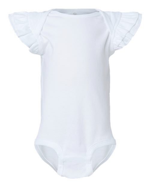 Rabbit Skins Infant Flutter Sleeve Baby Rib Bodysuit