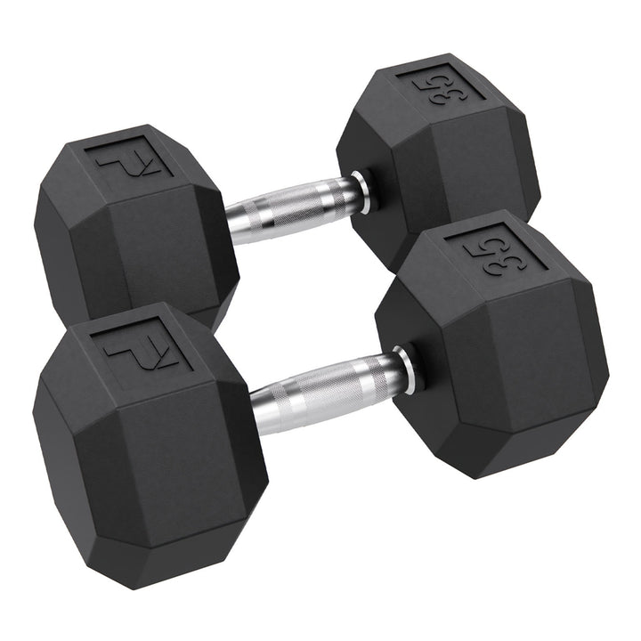 Power Systems Rubber Hex Dumbbell Pairs Exercise & Wellness Strength Dumbbells