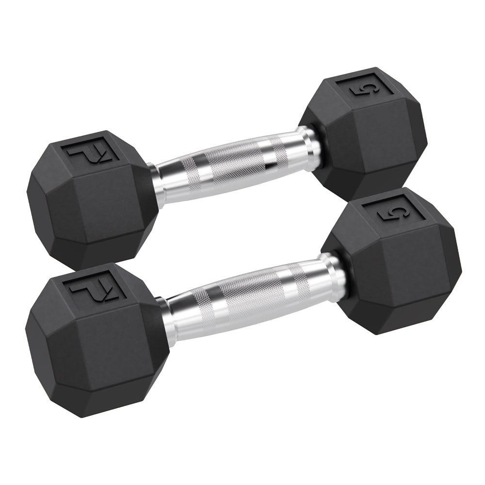 Power Systems Rubber Hex Dumbbell Pairs Exercise & Wellness Strength Dumbbells