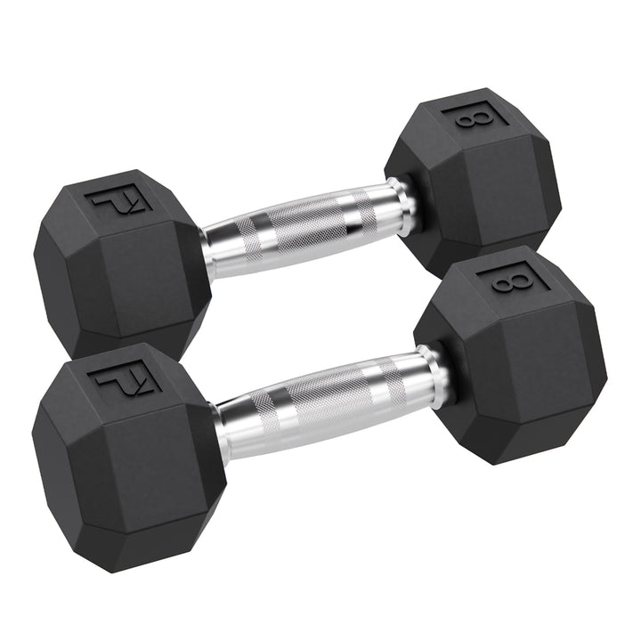 Power Systems Rubber Hex Dumbbell Pairs Exercise & Wellness Strength Dumbbells