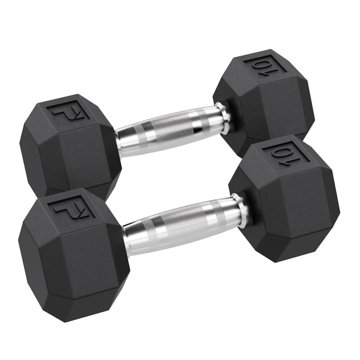 Power Systems Rubber Hex Dumbbell Pairs Exercise & Wellness Strength Dumbbells