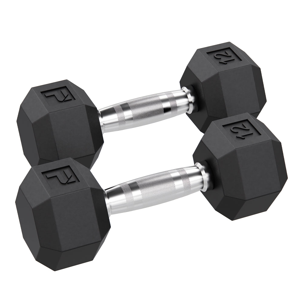 Power Systems Rubber Hex Dumbbell Pairs Exercise & Wellness Strength Dumbbells