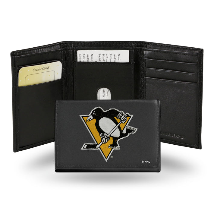 NHL Pittsburgh Penguins Embroidered Tri-Fold Wallet Fan Gear NHL Pittsburgh Penguins