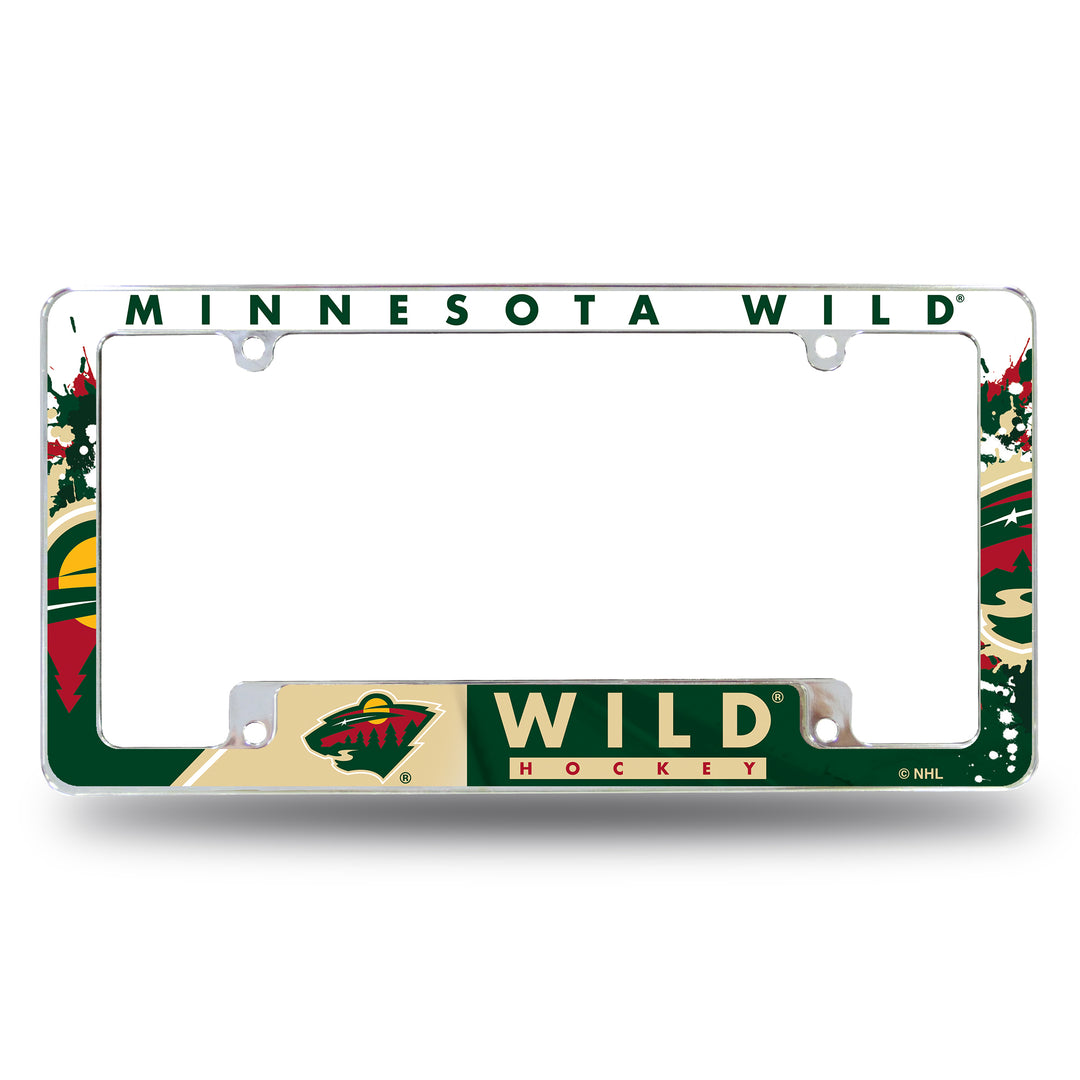 NHL Minnesota Wild All Over Chrome Frame Fan Gear NHL Minnesota Wild