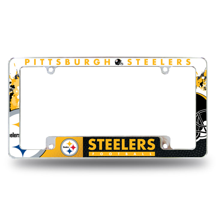 NFL Pittsburgh Steelers All Over Chrome Frame Fan Gear NFL Pittsburgh Steelers