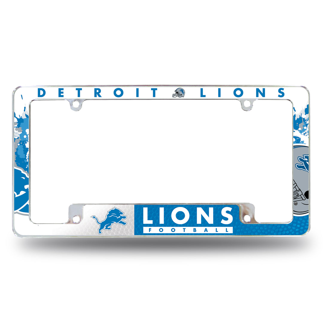 NFL Detroit Lions All Over Chrome Frame Fan Gear NFL Detroit Lions