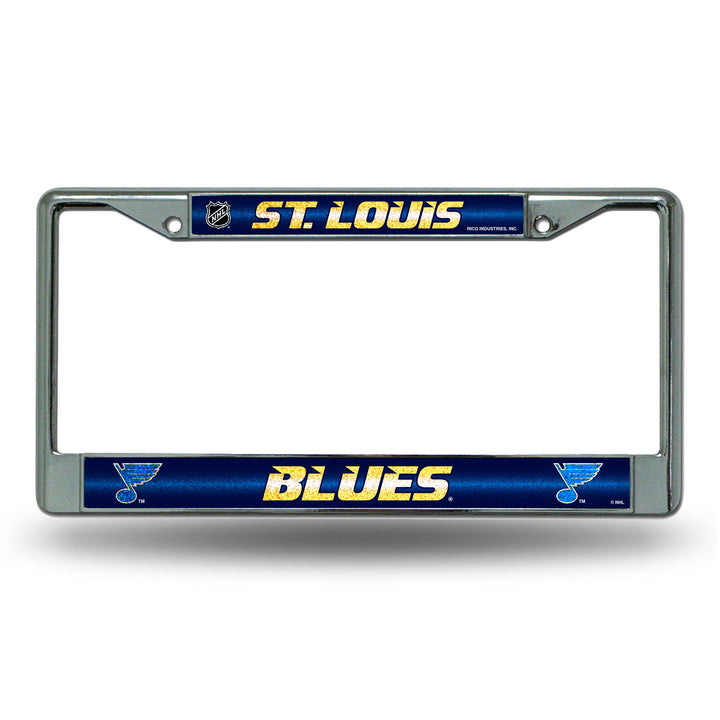 NHL St. Louis Blues Chrome Glitter License Plate Frame Fan Gear NHL St. Louis Blues