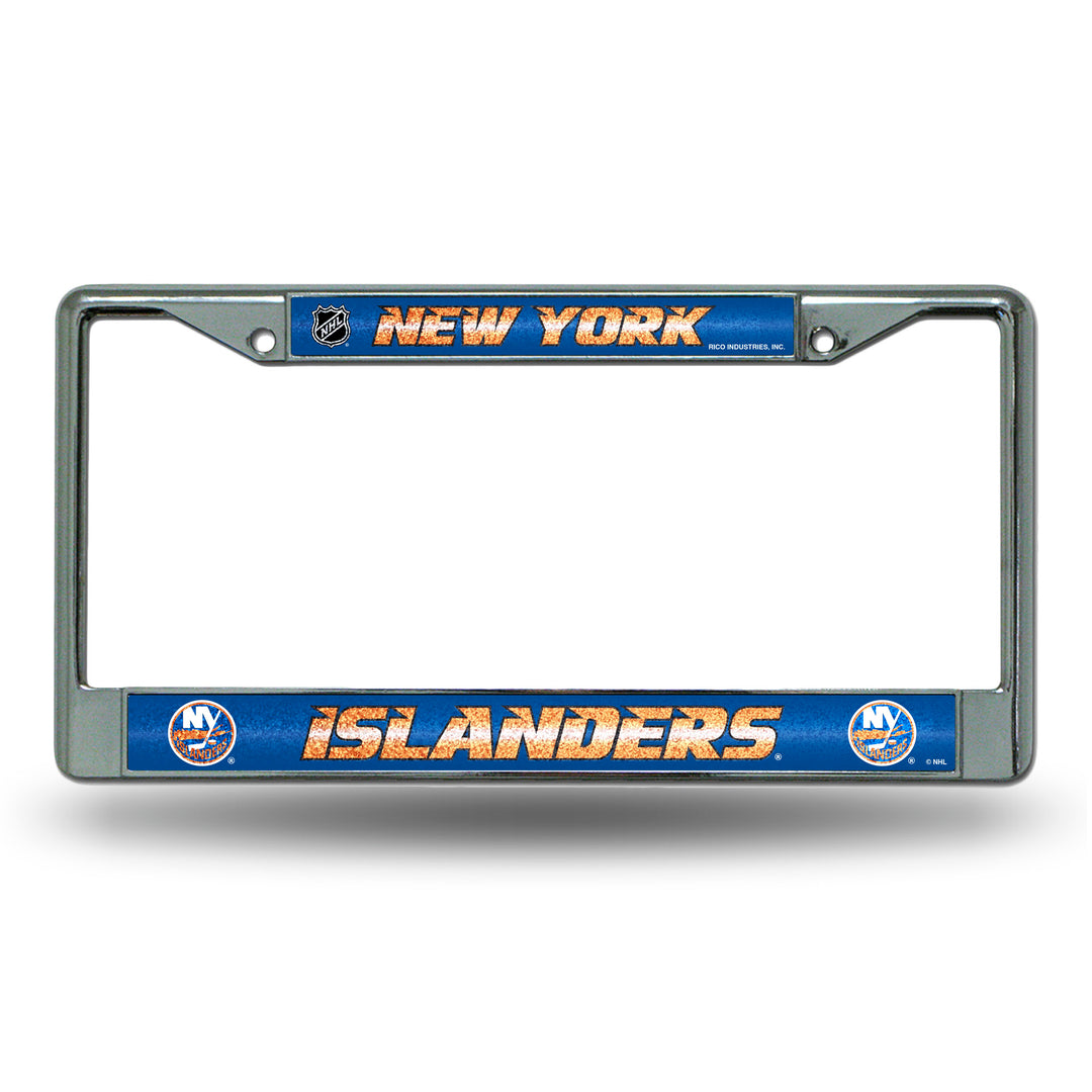 NHL New York Islanders Chrome Glitter License Plate Frame Fan Gear NHL New York Islanders