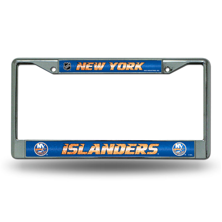 NHL New York Islanders Chrome Glitter License Plate Frame Fan Gear NHL New York Islanders