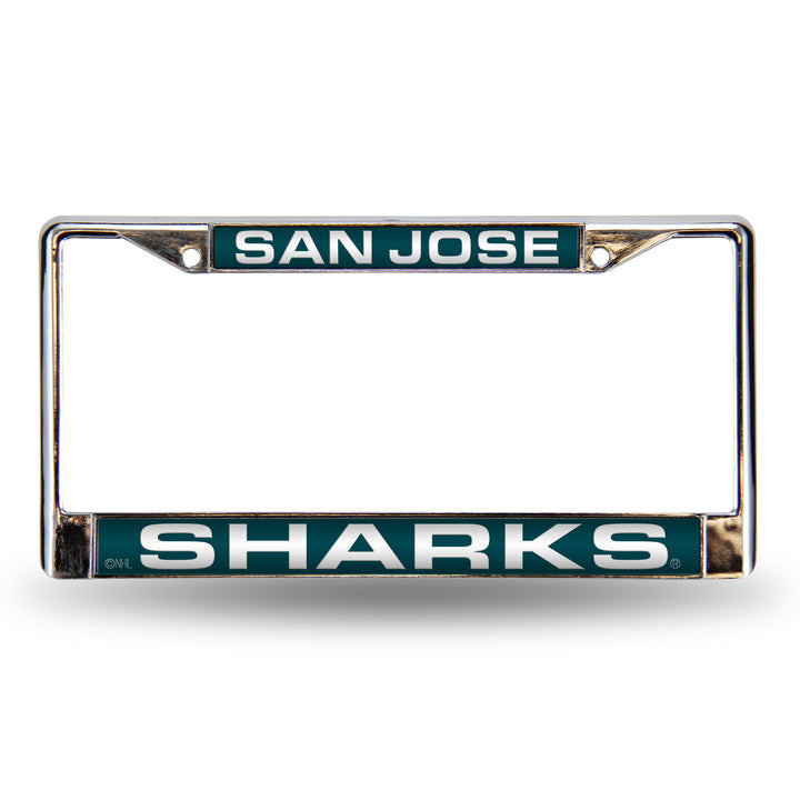 NHL San Jose Sharks Laser Cut Chrome License Plate Frame Fan Gear NHL San Jose Sharks