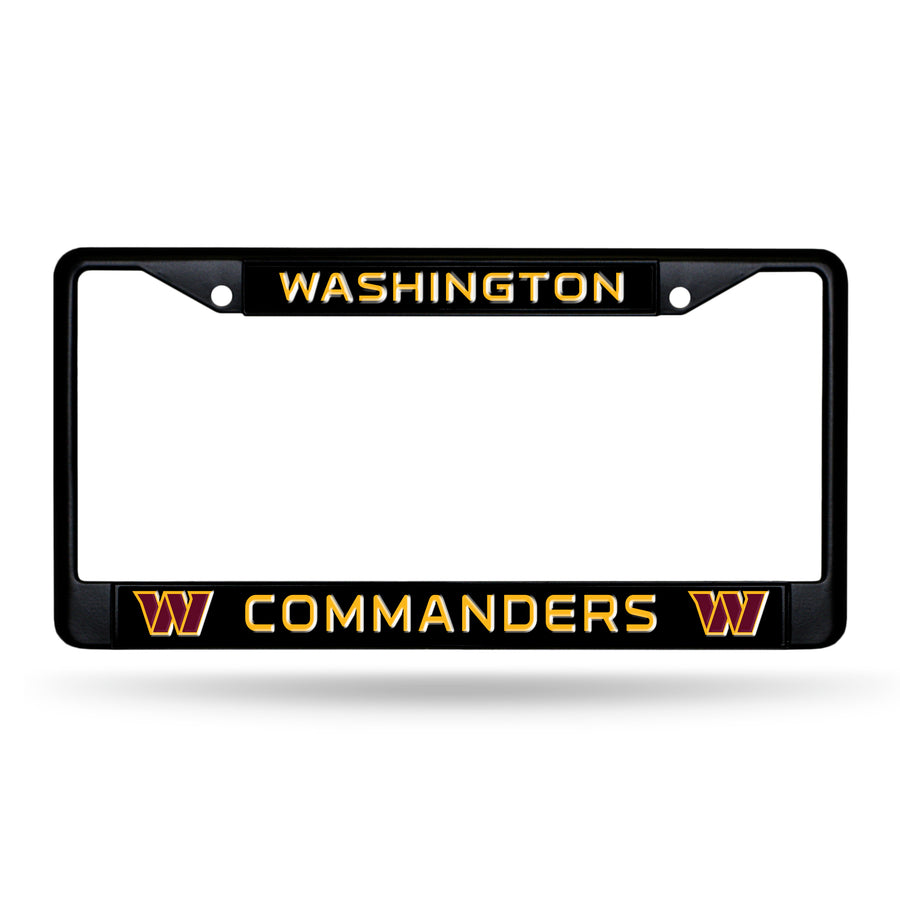 NFL Washington Commanders Black Chrome License Plate Frame Fan Gear NFL Washington Commanders