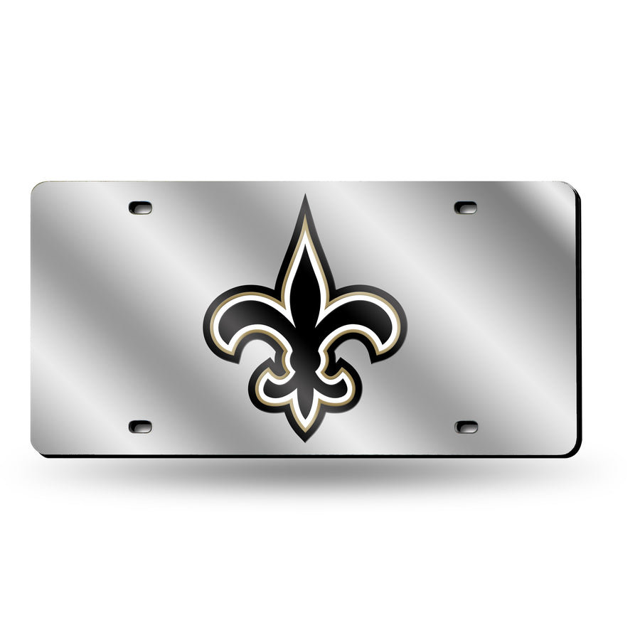 NFL New Orleans Saints Laser Cut Silver License Plate Tag Fan Gear NFL New Orleans Saints