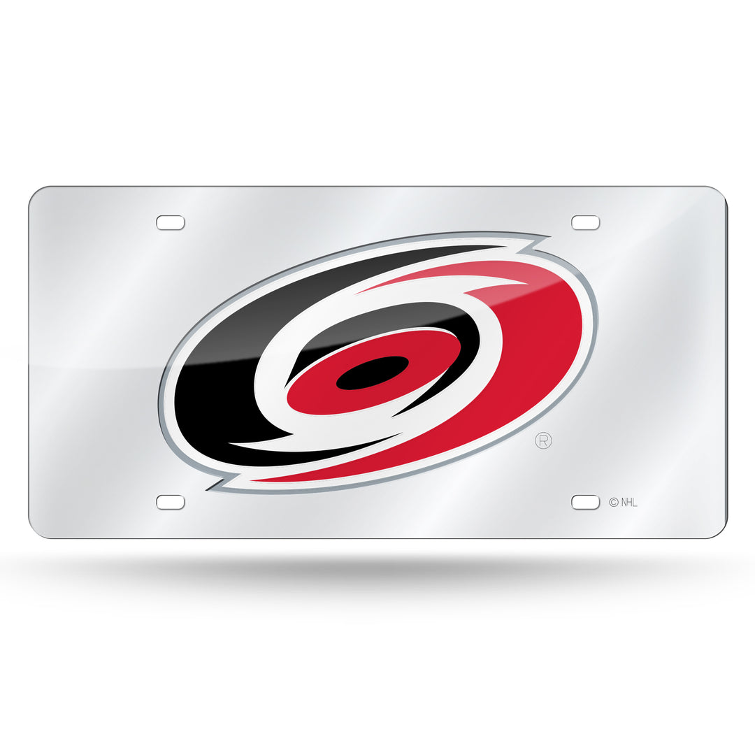 NHL Carolina Hurricanes Silver Laser Cut Automobile Tag Fan Gear NHL Carolina Hurricanes