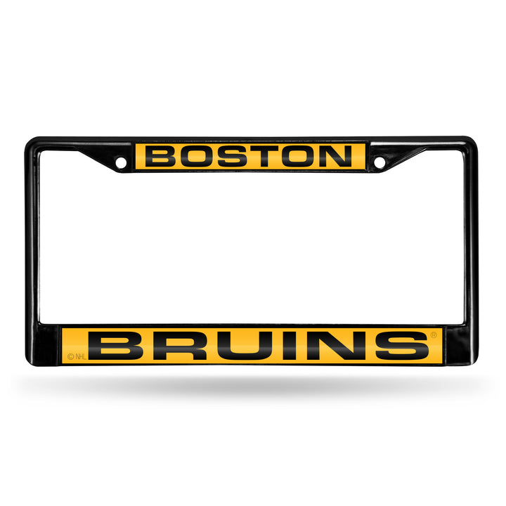 NHL Boston Bruins Black Chrome Laser Cut License Plate Frame Fan Gear NHL Boston Bruins