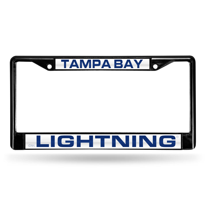 NHL Tampa Bay Lightning Black Chrome Laser Cut License Plate Frame Fan Gear NHL Tampa Bay Lightning