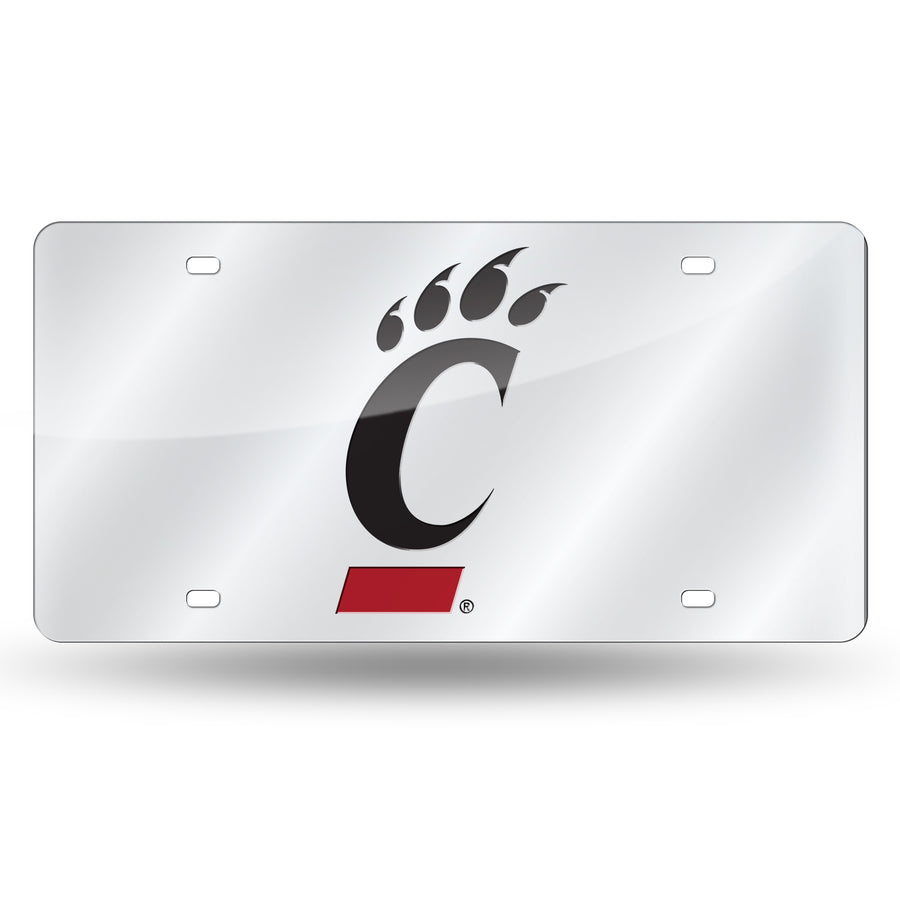 NCAA Cincinnati Bearcats Silver Laser Cut Automobile Tag Fan Gear NCAA Cincinnati Bearcats