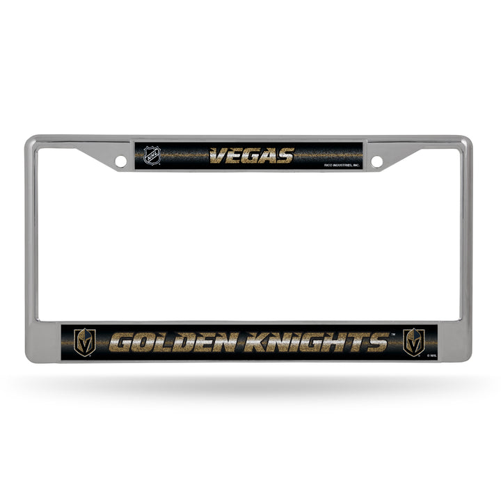 NHL Vegas Golden Knights Chrome Glitter License Plate Frame Fan Gear NHL Vegas Golden Knights