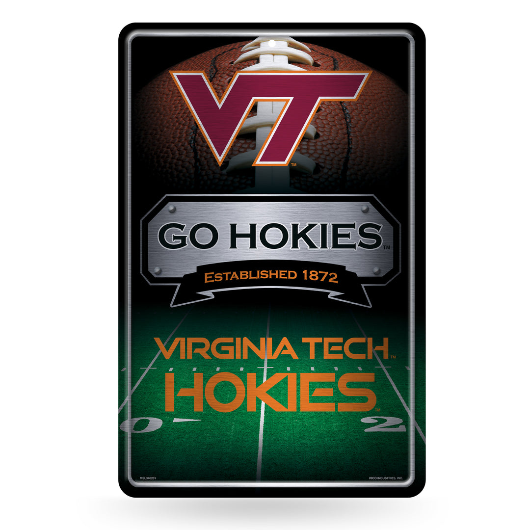 NCAA Virginia Tech Hokies Large Metal Sign Fan Gear NCAA Virginia Tech Hokies