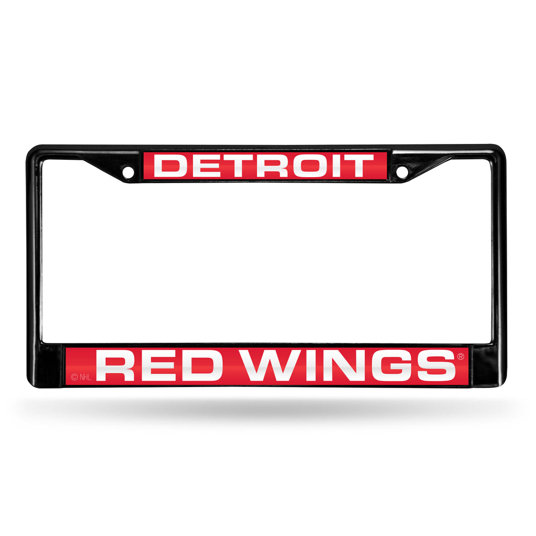 NHL Detroit Red Wings Black Chrome Laser Cut License Plate Frame Fan Gear NHL Detroit Red Wings