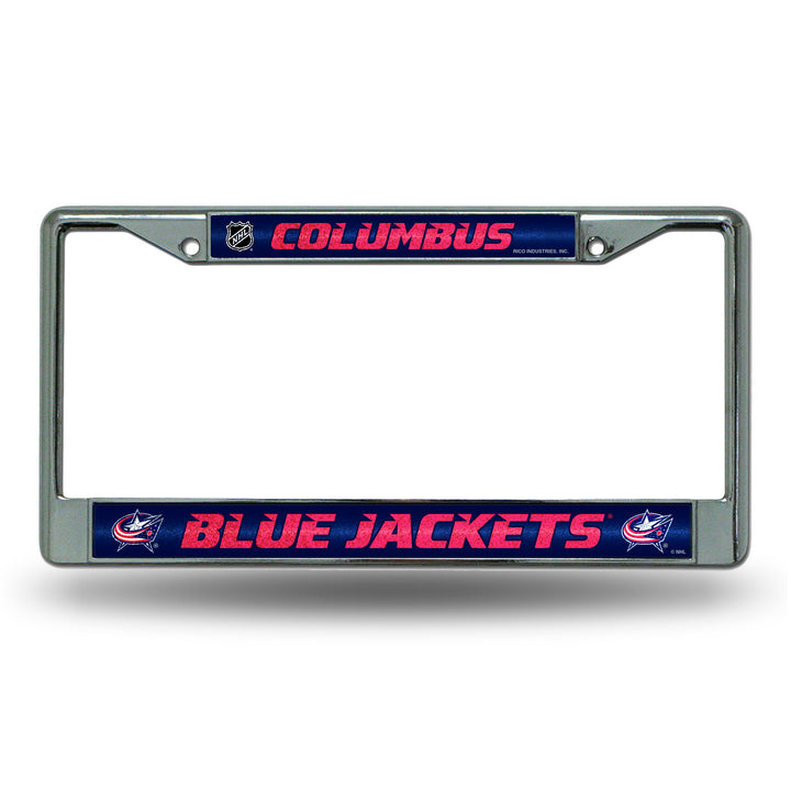 NHL Columbus Blue Jackets Chrome Glitter License Plate Frame Fan Gear NHL Columbus Blue Jackets