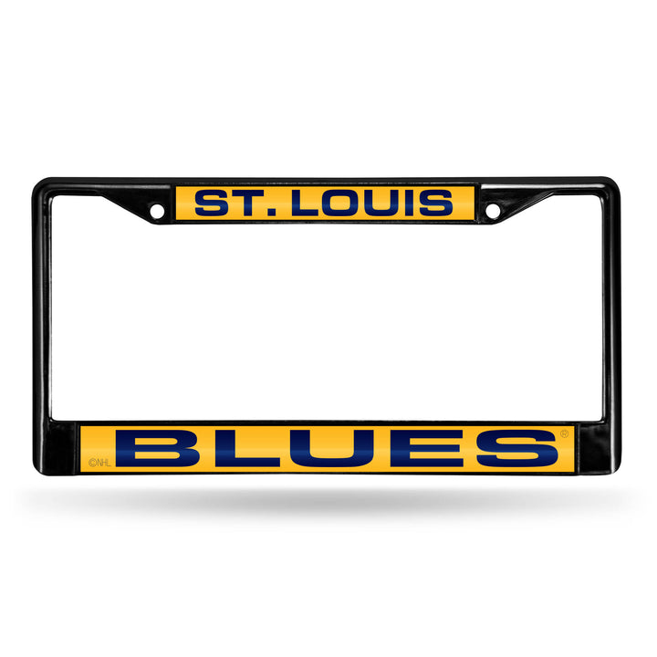 NHL St. Louis Blues Black Chrome Laser Cut License Plate Frame Fan Gear NHL St. Louis Blues