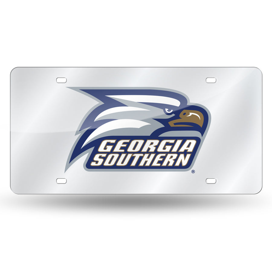 NCAA Georgia Southern Eagles Silver Laser Cut Automobile Tag Fan Gear NCAA Georgia Southern Eagles