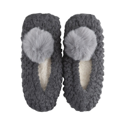 Lemon Women's Popcorn Ballerina Slipper W/ Faux Fur Pom-Pom Lemon