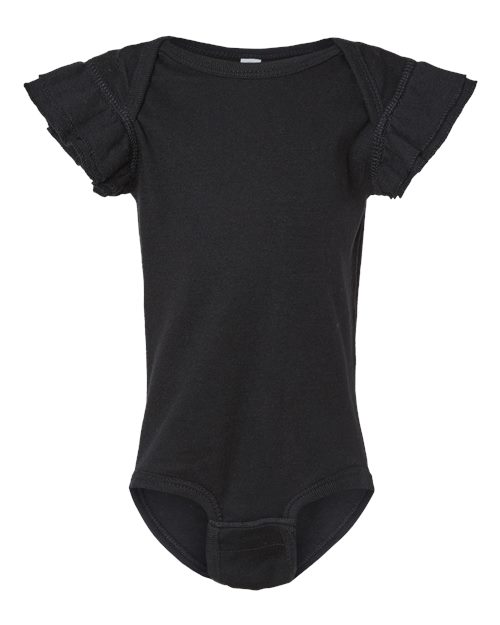 Rabbit Skins Infant Flutter Sleeve Baby Rib Bodysuit