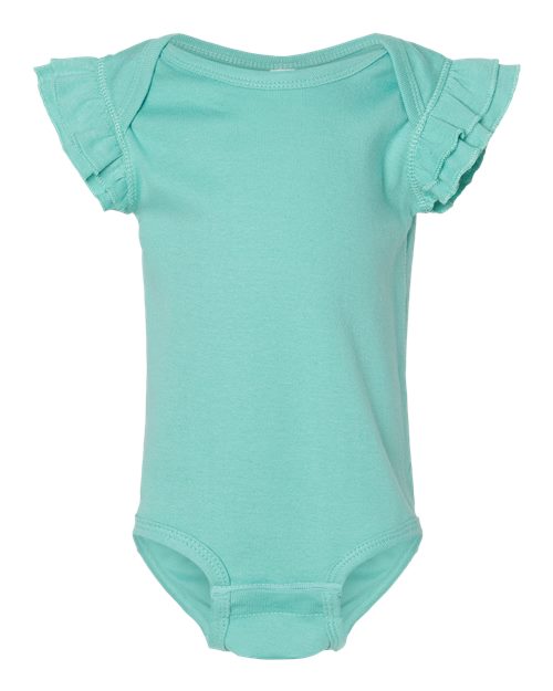 Rabbit Skins Infant Flutter Sleeve Baby Rib Bodysuit