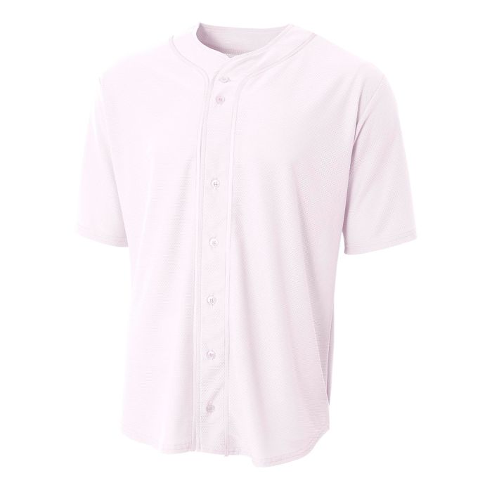 A4 Men's Short Sleeve Full Button Baseball Jersey A4