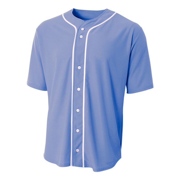 A4 Men's Short Sleeve Full Button Baseball Jersey A4